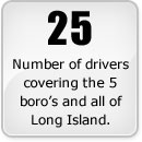 Number of drivers covering the 5 boro’s and all of Long Island.